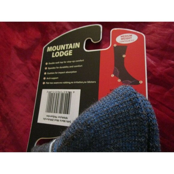 Mountain Lodge Merino Wool Performance Crew Socks Mens 9-12.5 Womens 10-13 - Picture 4 of 5